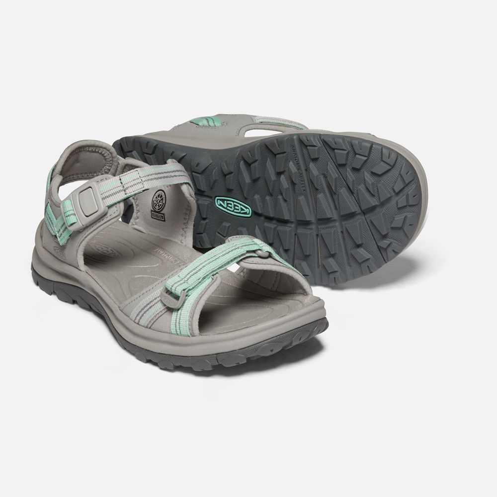 Sandalias Trekking Keen Mexico Grises/Verdes - Mujer Terradora Ii Open Toe - WB4360895